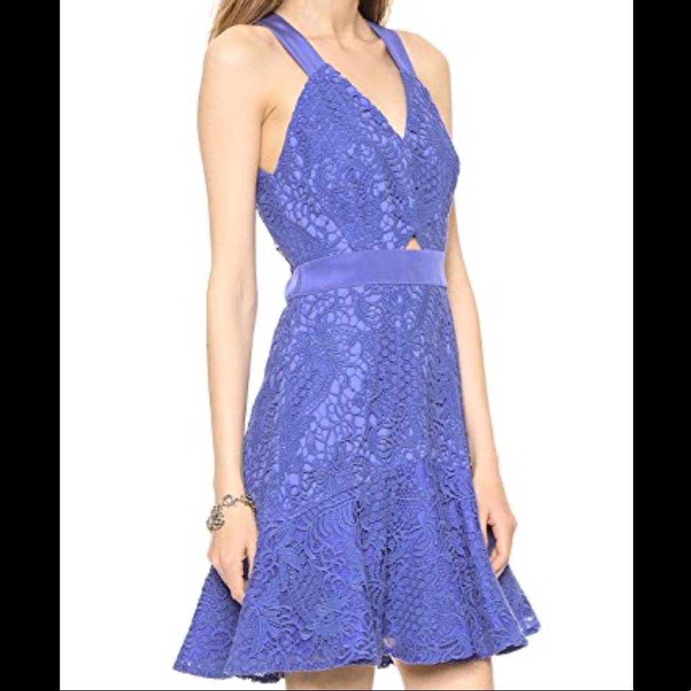 Rebecca Taylor lace halter periwinkle dress NEW - Picture 6 of 8